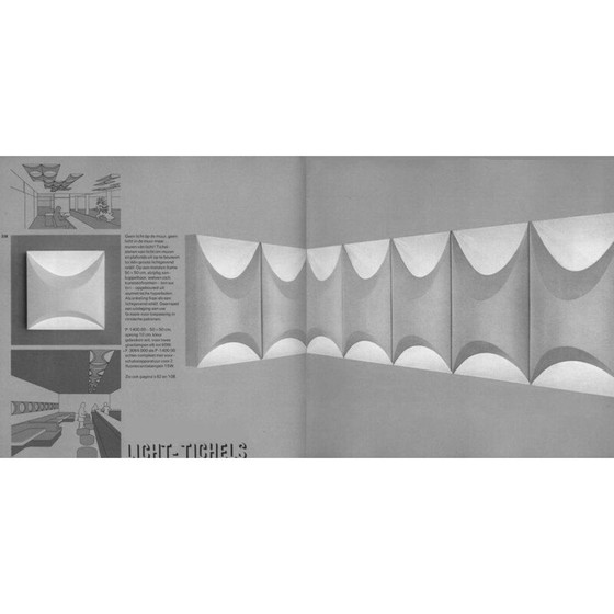 Image 1 of Alte Wandleuchte Raak 'Licht-Tichels' P-1400, Amsterdam 1972