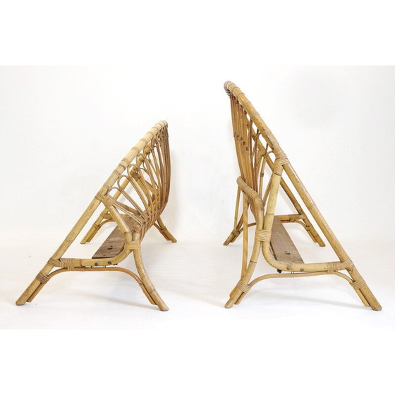 Image 1 of Vintage Rattan Bett, 1960-1970