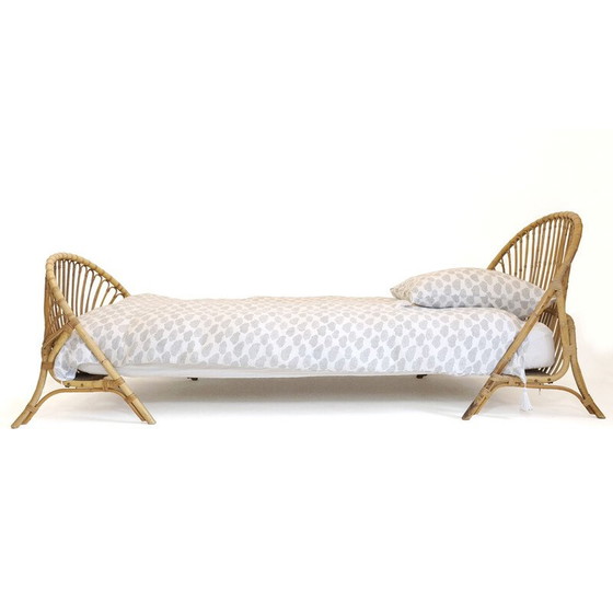 Image 1 of Vintage Rattan Bett, 1960-1970