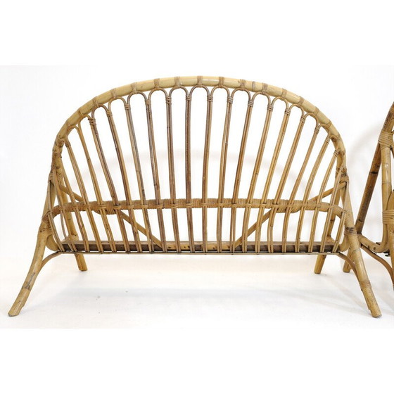 Image 1 of Vintage Rattan Bett, 1960-1970