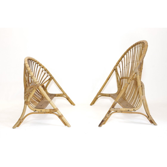 Image 1 of Vintage Rattan Bett, 1960-1970