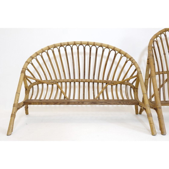 Image 1 of Vintage Rattan Bett, 1960-1970