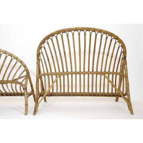 Image 1 of Vintage Rattan Bett, 1960-1970