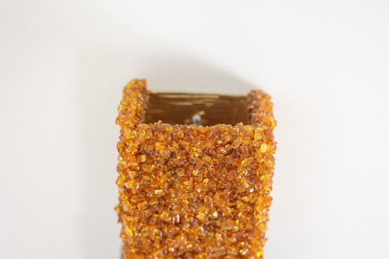 Image 1 of Paar Wandleuchten "Honey" Aus Amazonit Und Bernstein. Zeitgenössische Arbeit.