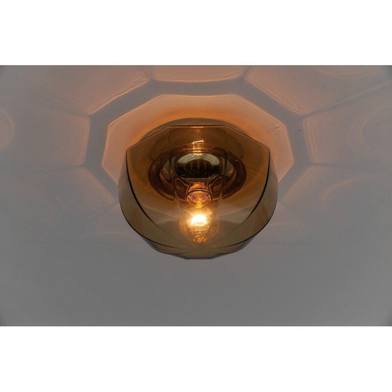 Image 1 of Achteckige Deckenlampe aus Rauchglas, Deutschland 1960