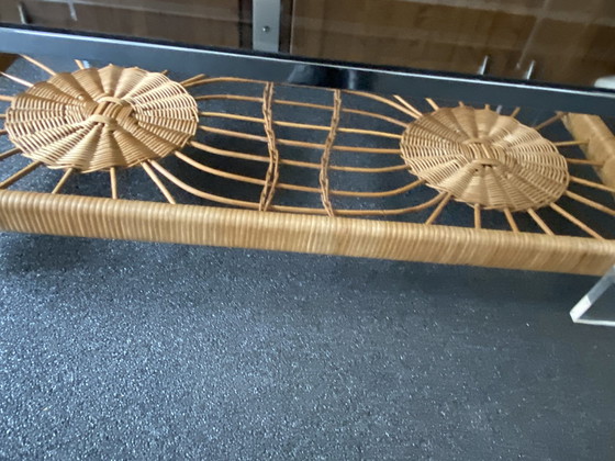 Image 1 of Couchtisch aus Chrom, Lucite, Rauchglas und Rattan, Niederlande 1964