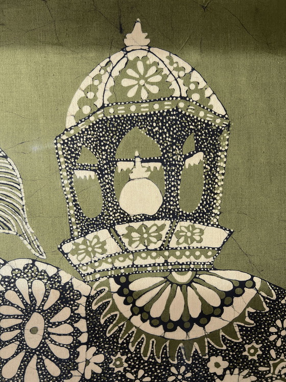 Image 1 of Vintage Xl Gerahmte Sri Lankan Batik Kunstwerk