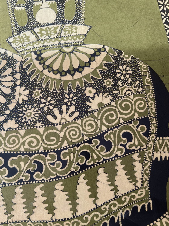 Image 1 of Vintage Xl Gerahmte Sri Lankan Batik Kunstwerk
