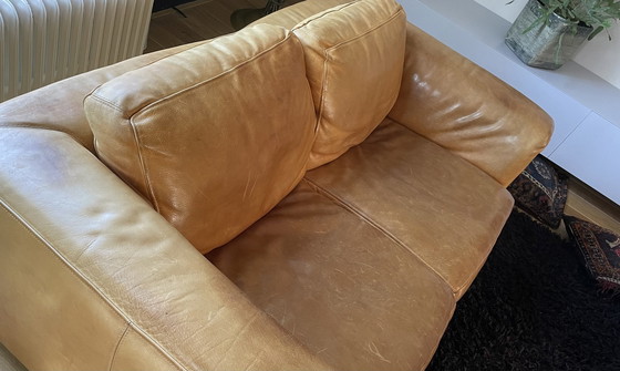 Image 1 of Molinari 2-Sitzer und 3-Sitzer Sofa In Cognac Leder