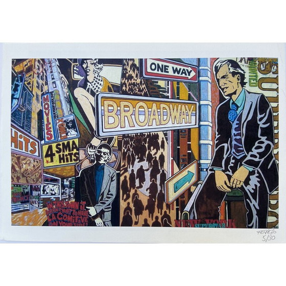 Image 1 of Alte Broadway-Lithographie von Marc Ferrero