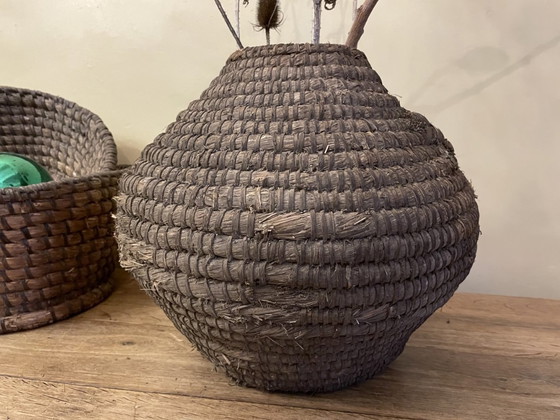 Image 1 of Antiker Stromand Roggenstrohkorb Periode 1900 Frankreich