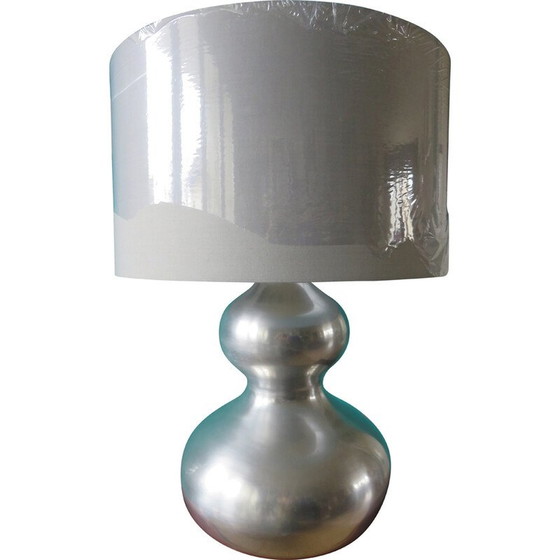Image 1 of Futuristische Vintage-Lampe aus gebürstetem Stahl, Frankreich 1970