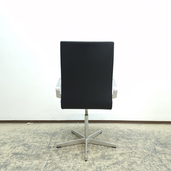 Image 1 of 3x Fritz Hansen Oxford Chair Designersessel Echtlederstuhl Arne Jacobsen