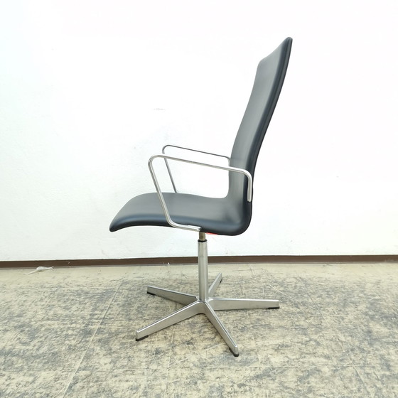 Image 1 of 3x Fritz Hansen Oxford Chair Designersessel Echtlederstuhl Arne Jacobsen