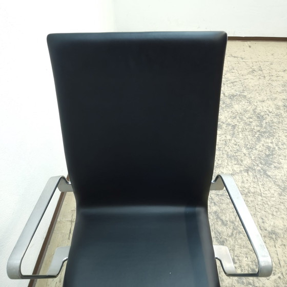 Image 1 of 3x Fritz Hansen Oxford Chair Designersessel Echtlederstuhl Arne Jacobsen