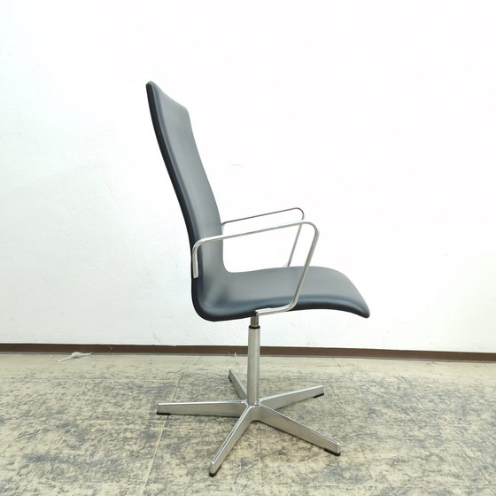 Image 1 of 3x Fritz Hansen Oxford Chair Designersessel Echtlederstuhl Arne Jacobsen