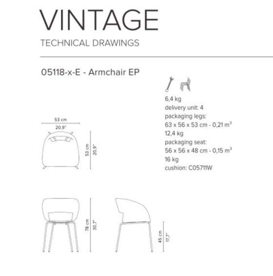 Image 1 of 4x Tribù Vintage Stuhl