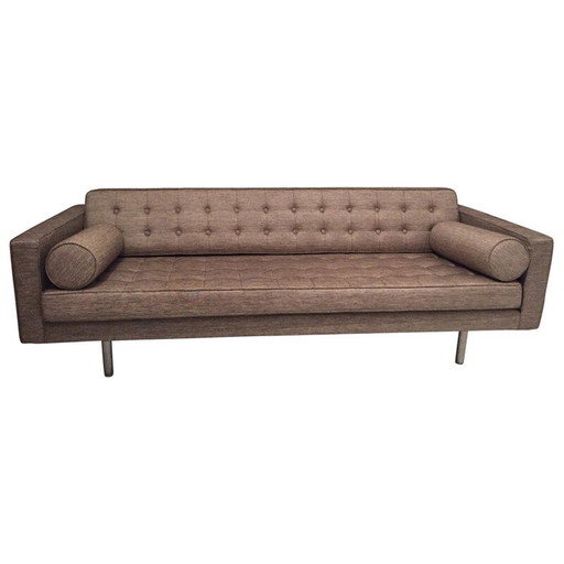 Sofa aus beigem Stoff und Metall - 1980er Jahre