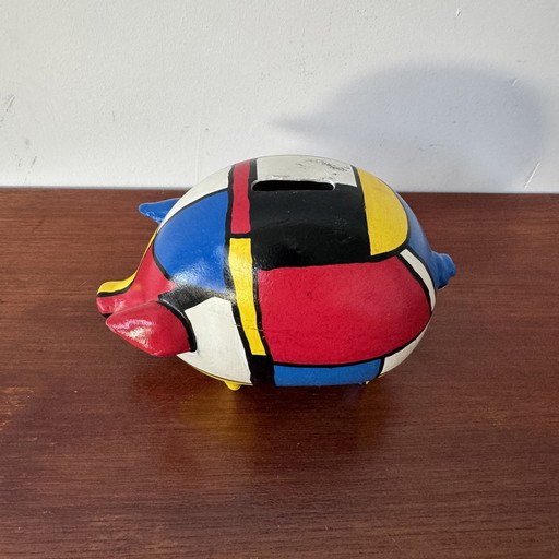 Mondrian Design Sparschwein