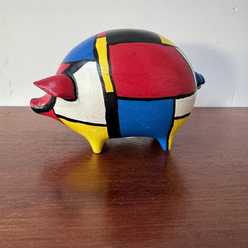 Mondrian Design Sparschwein