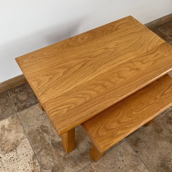 Image 1 of Mid Century Eichenholz Nisttische, Holland 1970s