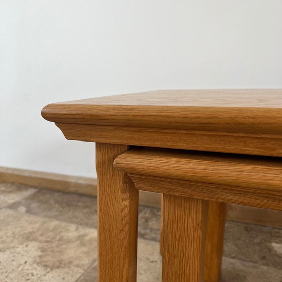 Image 1 of Mid Century Eichenholz Nisttische, Holland 1970s