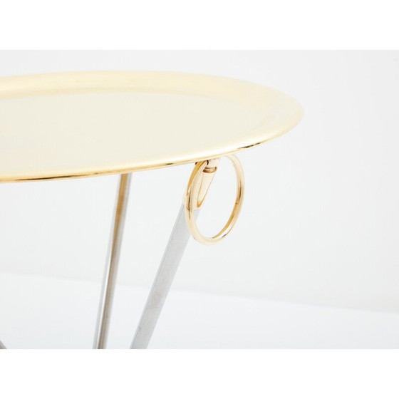 Image 1 of Sockeltisch aus Messing und Stahl von Alberto Orlandi, Italien 1970