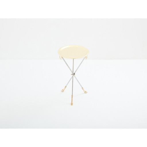 Sockeltisch aus Messing und Stahl von Alberto Orlandi, Italien 1970