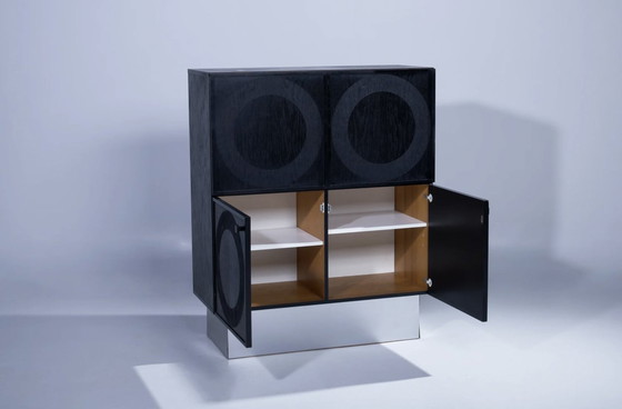 Image 1 of Belgischer brutalistischer Barschrank mit geometrischem Design '70S