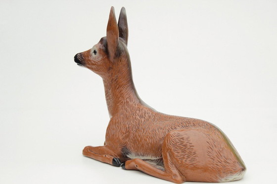 Image 1 of Großes Reh Keramikfigur, Mid-Century Gartenfigur