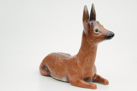 Image 1 of Großes Reh Keramikfigur, Mid-Century Gartenfigur