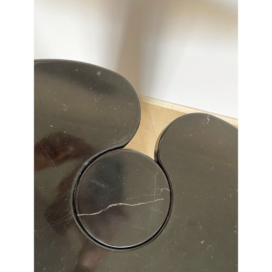 Image 1 of Vintage Marquina Marmor Beistelltisch für Skipper, Italien 1970