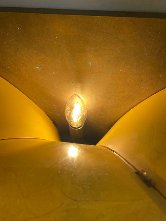 Image 1 of Art Deco – Wandleuchte aus Buntglas – Rahmen aus Bronze – Marmoriert wie Glas