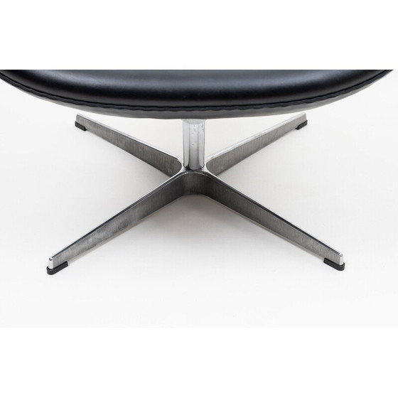 Image 1 of Vintage-Sessel Schwan aus Naturleder von Arne Jacobsen für Fritz Hansen, 1958