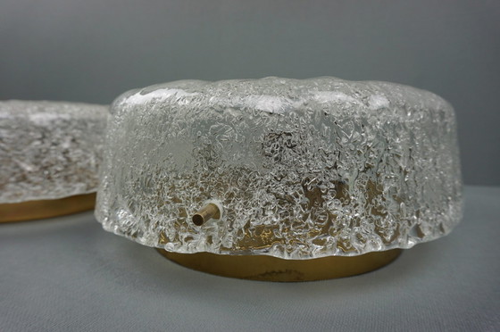 Image 1 of 2x Hillebrand Deckenleuchten Eisglas