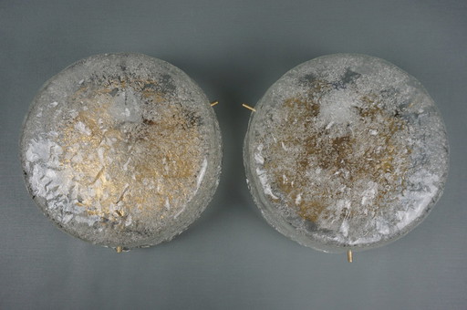 2x Hillebrand Deckenleuchten Eisglas