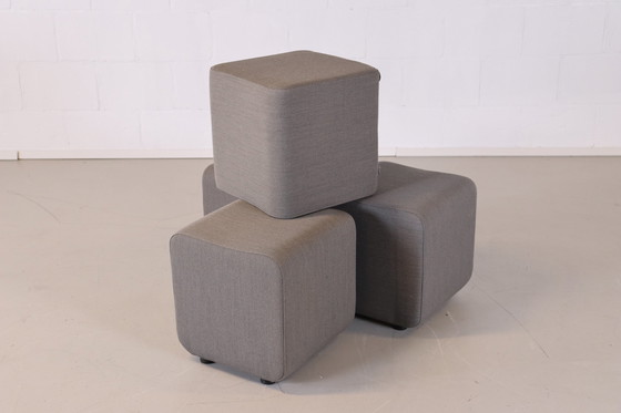 Image 1 of 2x Ahrend Pouf/Hocker grau