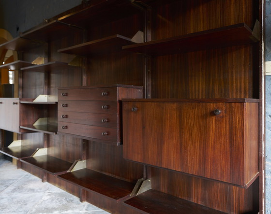 Image 1 of Vintage-Wandschrank aus Palisanderholz, bestehend aus 4 Wandpaneelen