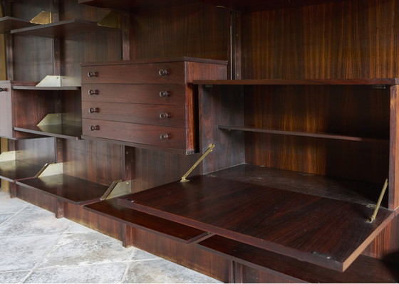 Image 1 of Vintage-Wandschrank aus Palisanderholz, bestehend aus 4 Wandpaneelen
