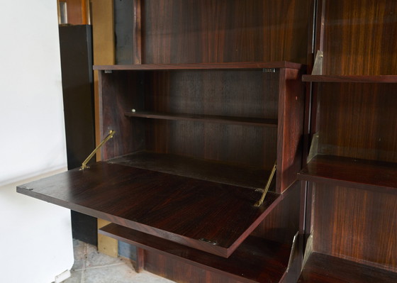 Image 1 of Vintage-Wandschrank aus Palisanderholz, bestehend aus 4 Wandpaneelen