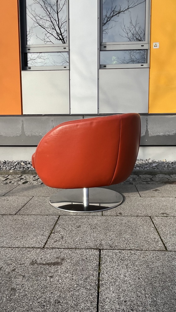 Image 1 of Koinor Design Dreh-Sessel Pearl Leder Burgunder-Rot