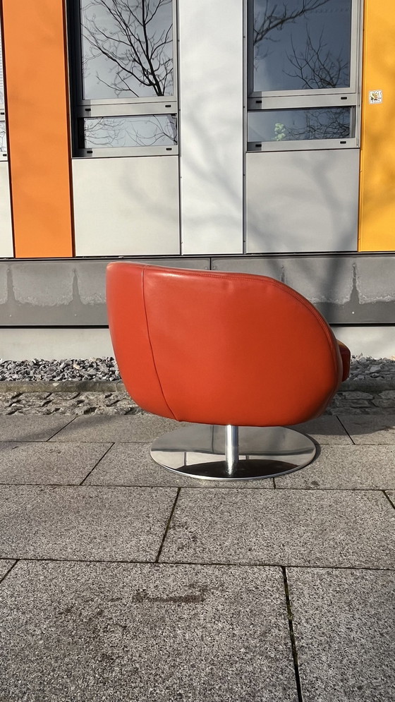 Image 1 of Koinor Design Dreh-Sessel Pearl Leder Burgunder-Rot