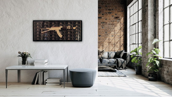 Image 1 of  "Ak-47 Dollar Kunstwerk". Signiert, im Großformat.