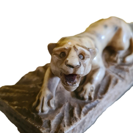 Image 1 of Französischer Alabaster Art Deco Schleichender Tiger