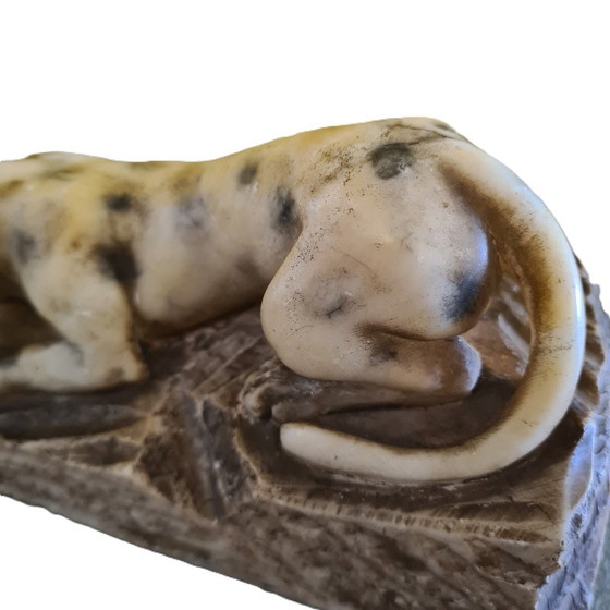 Image 1 of Französischer Alabaster Art Deco Schleichender Tiger