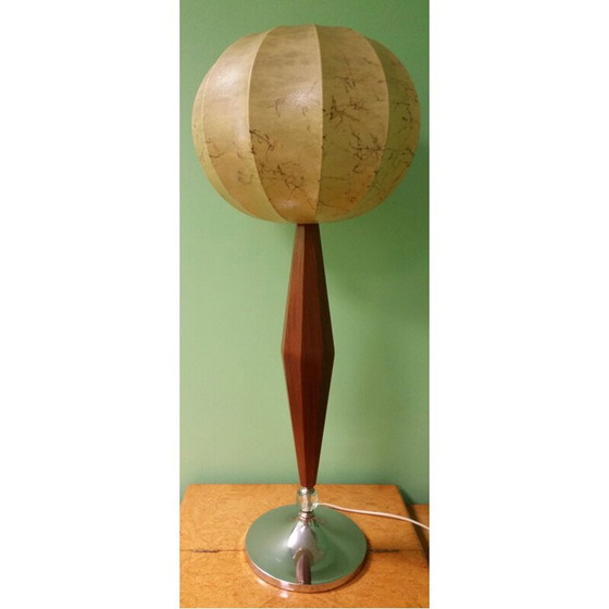 Image 1 of Mid Century Tischlampe aus Teakholz - 1960er Jahre