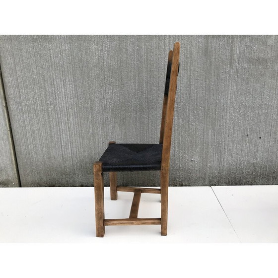 Image 1 of Suite von 4 Strohstühlen 1960