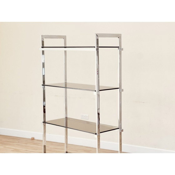 Image 1 of Vintage-Regal aus Rauchglas von Tim Bates für Pieff Lisse, England 1970