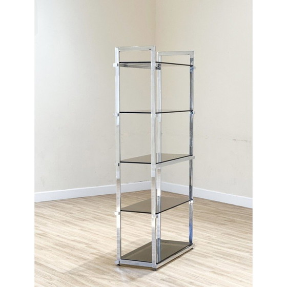 Image 1 of Vintage-Regal aus Rauchglas von Tim Bates für Pieff Lisse, England 1970