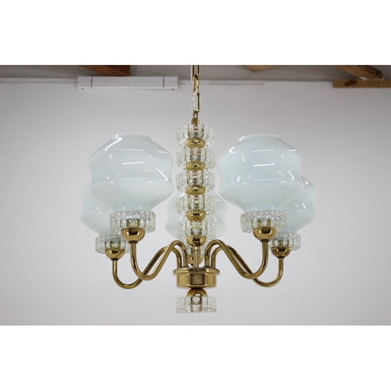 Image 1 of Set aus einem Vintage-Kronleuchter und einer Wandlampe